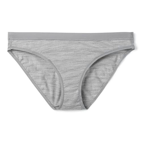 Smartwool Women's Merino Bikini Boxed. Breathable Merino Wool Jersey Underwear for Everyday - Light Gray Heather - Medium - Image 1