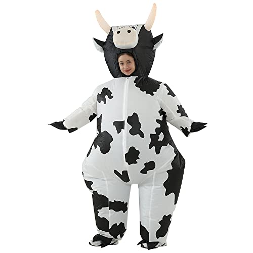 RHYTHMARTS Inflatable Costume Cow Costumes Fancy Dress Cosplay Blow Up Jumpsuit Christmas Halloween Costumes for Adult - Image 2
