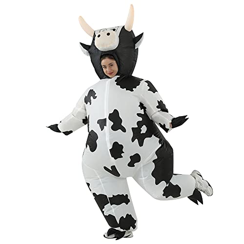 RHYTHMARTS Inflatable Costume Cow Costumes Fancy Dress Cosplay Blow Up Jumpsuit Christmas Halloween Costumes for Adult - Image 1