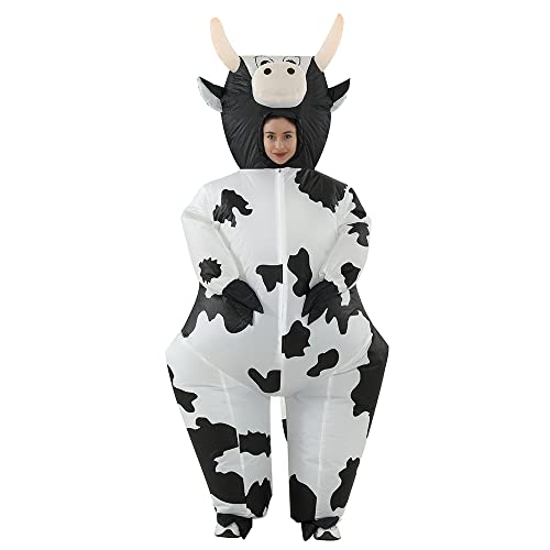 RHYTHMARTS Inflatable Costume Cow Costumes Fancy Dress Cosplay Blow Up Jumpsuit Christmas Halloween Costumes for Adult - Image 3