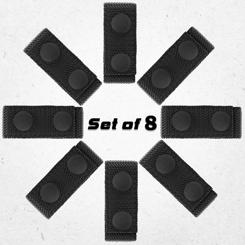 WILLBOND 8 Pcs Belt Keepers for Duty Belt 2-1/4 Wide with Double Snaps Nylon Tactical Loop Keeper Holder for Police Officer Fixing Security Military Equipment Accessories - Image 2