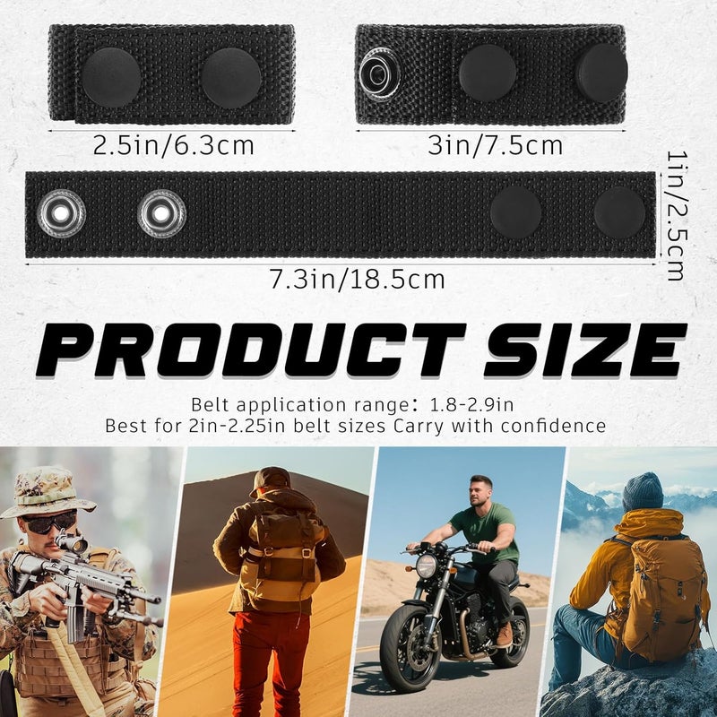 WILLBOND 8 Pcs Belt Keepers for Duty Belt 2-1/4 Wide with Double Snaps Nylon Tactical Loop Keeper Holder for Police Officer Fixing Security Military Equipment Accessories - Image 3