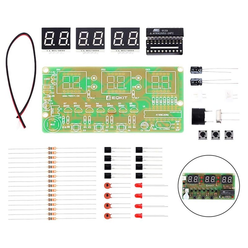 Pro3D 6Bits AT89C2051 LED Chip Electronic Alarm Clock DIY Kit - Image 3