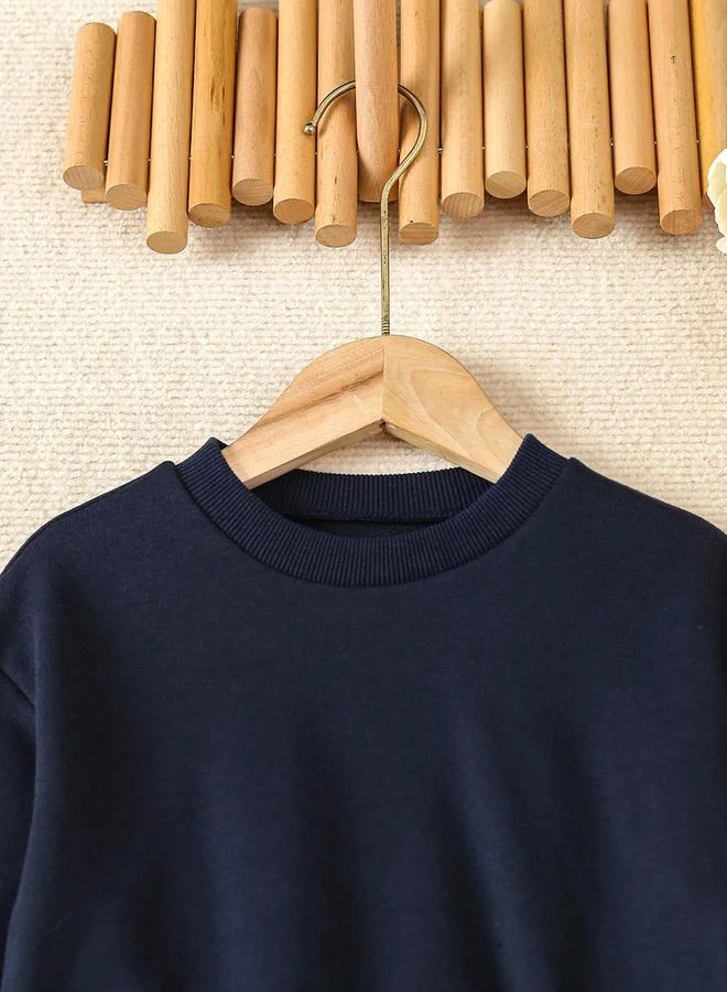 Take Two  Girls Solid Ruffle Cuff Sweatshirt With Flare Pants Set for Women | Best Price UAE