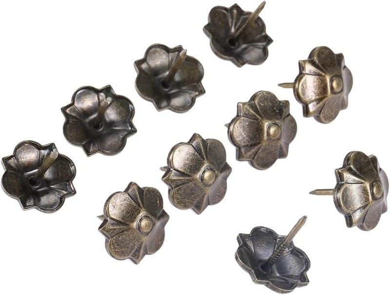 10Pcs 20x22mm Antique Brass Upholstery Nail Studs For Furniture Sofa Wood Box - Image 4