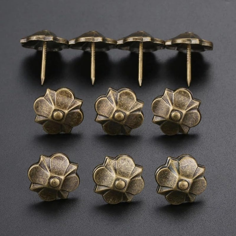 10Pcs 20x22mm Antique Brass Upholstery Nail Studs For Furniture Sofa Wood Box - Image 5