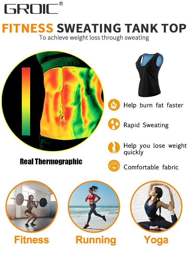 GROIC Sauna Vest Sweat Suit Shapewear Tank Top Workout Weight Loss Body Sweatsuit Exercise Fitness Gym,Sauna Suit Sweat Vest Waist Trainer - Image 5