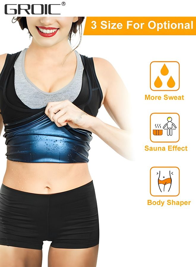 GROIC Sauna Vest Sweat Suit Shapewear Tank Top Workout Weight Loss Body Sweatsuit Exercise Fitness Gym,Sauna Suit Sweat Vest Waist Trainer - Image 2
