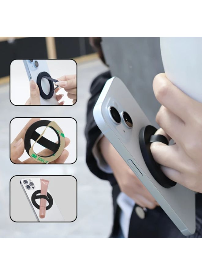 2pcs Random Color Phone Case Silicone Ring Holder Adjustable Stand Ergonomic Grip - Image 4