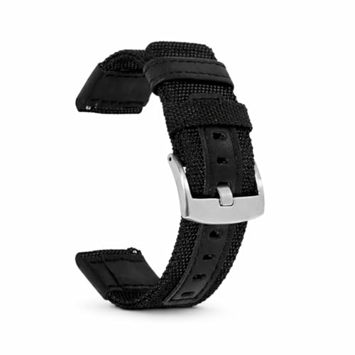 ADAMO 22mm Black Nylon Watch Strap compatible for Phoenix Ultra/Phoenix/Pulse 2/Xtend Pro/Xtend Call and ALL 22mm wristwatch and smartwatches P30BNN09 - Image 1