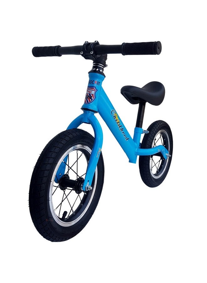 GOCART WITH G LOGO GOCART WITH G LOGO Lightweight Pedal Free Spokes Wheel Adjustable Seat Balance Bmx Bike Bicycle For Girls And Boys (Blue, Black), Rigid - Image 1