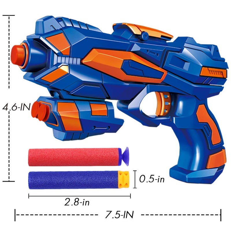 POKONBOY 6 Pack Blaster Toys Guns for Boys Fit for Nerf Bullets Toy Guns with 120 PCS Refill Foam Darts for Boys Girls Birthday Gifts Party Favors Hand Gun Toys for 6 Year Old Kids - Image 3