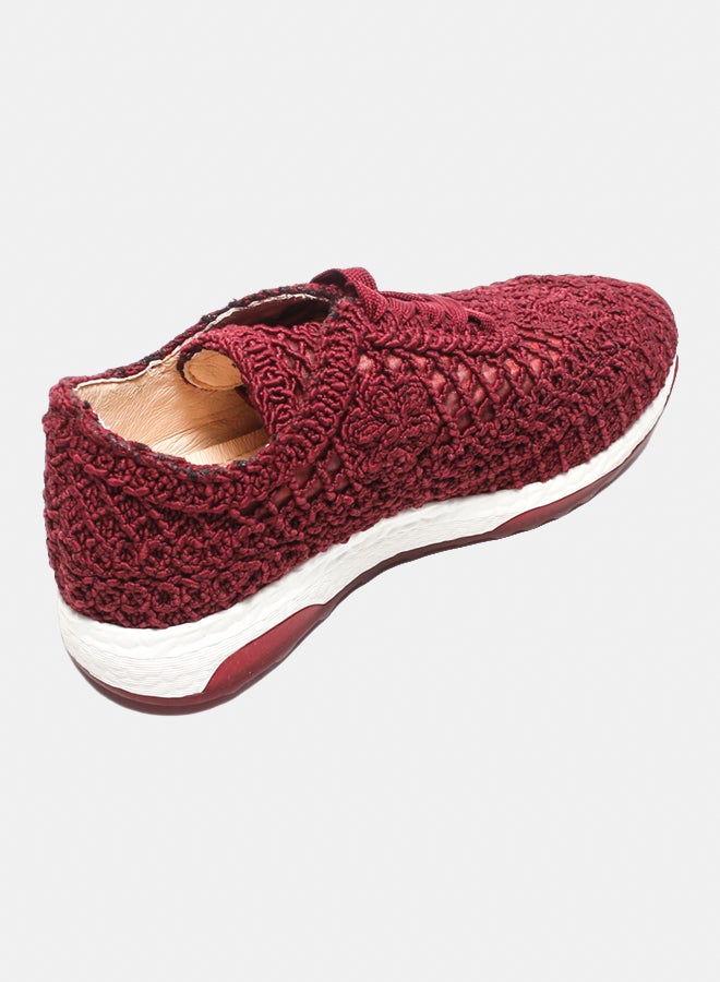 Glitter Women Sneakers - Burgundy - Image 4