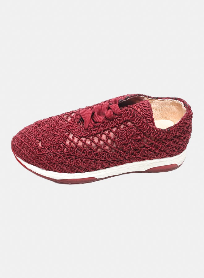 Glitter Women Sneakers - Burgundy - Image 2
