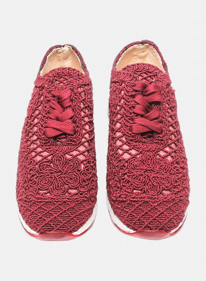 Glitter Women Sneakers - Burgundy - Image 3