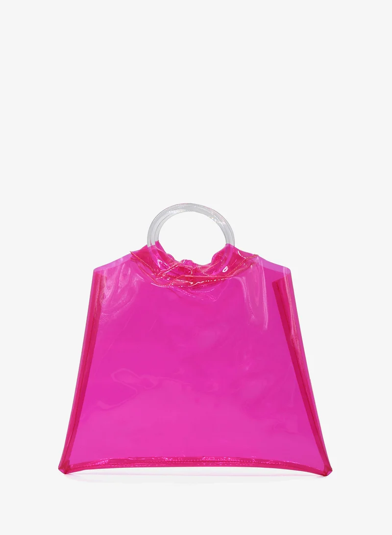 Fuchsia Premium tote bag with round handles