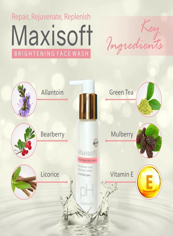 Maxisoft Brightening Face Wash | Glowing Skin,Deep Cleansing, Oil Control, Brightness & Tan Reduction|For Women & Men | Paraben-Free |pH Balanced | 100 ml (Pack of 2) - Image 4