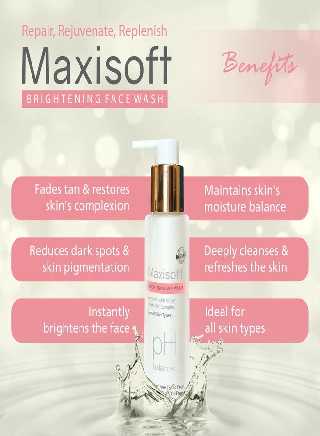Maxisoft Brightening Face Wash | Glowing Skin,Deep Cleansing, Oil Control, Brightness & Tan Reduction|For Women & Men | Paraben-Free |pH Balanced | 100 ml (Pack of 2) - Image 5