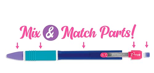 Zebra Pen أقلام رصاص ميكانيكية من زيبرا بن Z-Grip، حجم رأس 0.7 مم، جرافيت HB #2، مستلزمات المعلمين ومستلزمات المدرسة، براميل زرقاء زاهية متنوعة، عبوة 10 قطع (50610) - Image 3