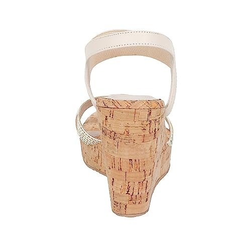 Mochi Women Beige Wedge High Heel Fashion Sandal UK/3 EU/36 (34-94) - Image 4