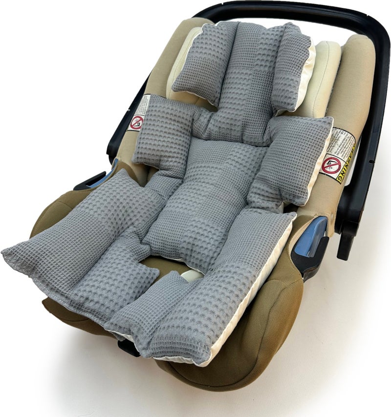 Atölye Eda Handmade Lamb Pique Stroller Cover and Cushion 2 Pieces - Image 5