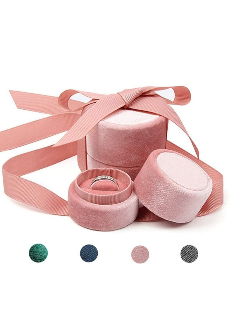 أوزيغالور صندوق حلقة ودلتا بالون الوردي الجميل لتنظيم وتخزين ال bijouterie وصندوق الهدايا مع القماش الابيض المجذوب - Image 1