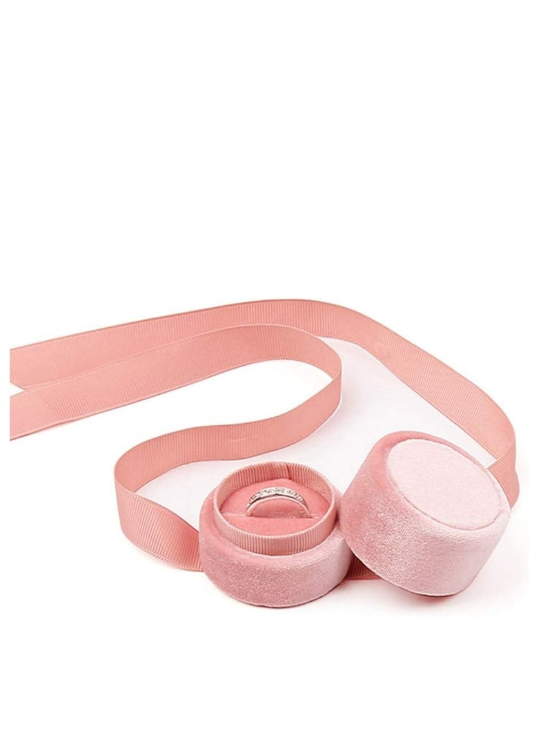 أوزيغالور صندوق حلقة ودلتا بالون الوردي الجميل لتنظيم وتخزين ال bijouterie وصندوق الهدايا مع القماش الابيض المجذوب - Image 2