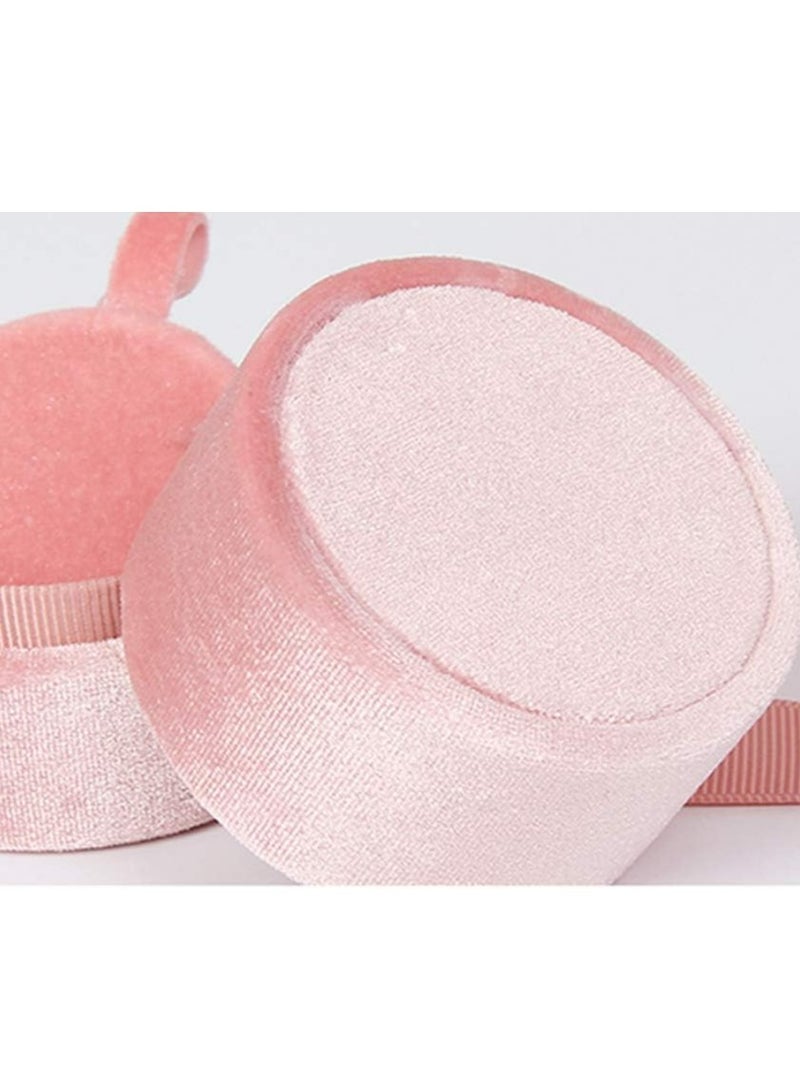 أوزيغالور صندوق حلقة ودلتا بالون الوردي الجميل لتنظيم وتخزين ال bijouterie وصندوق الهدايا مع القماش الابيض المجذوب - Image 3