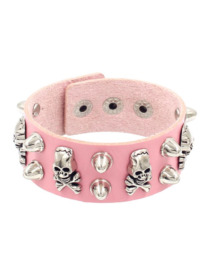 European And American Fashion Retro Multi-layer Pu Wide Leather Five-pointed Star Bracelet Domineering Skull Rivet Punk Hip-hop Bracelet Jewelry 