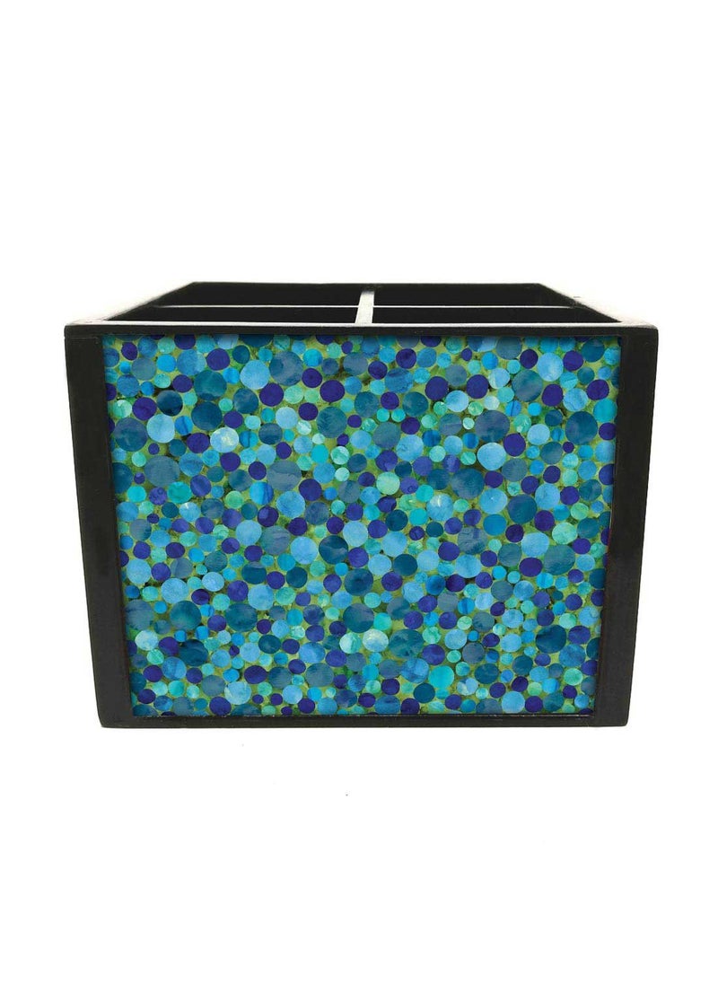 Nutcase Nutcase Designer Cutlery Stand Holder Silverware CaddySpoons Forks Knives Organizer for Dining Table kitchen W575 x H 425 x L55SPOONS NOT INCLUDED Blue Marble Dots  - Image 3