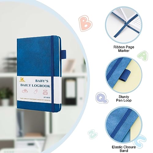 Tiankool Baby's Daily Care Planner - A5 Newborn Baby Log Book for Tracking Daily Routine, 152 Easy-to-Use Pages to Monitor Nursing, Sleep, Feeding, Diapers, Pumping, and More - Marine Blue - Image 2