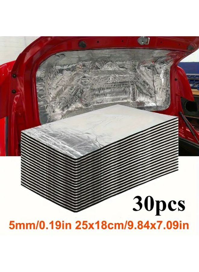 30 Pcs Aluminum Foil Car Soundproofing And Heat Insulation Mats For Body Floor Trunk Walls - Image 3
