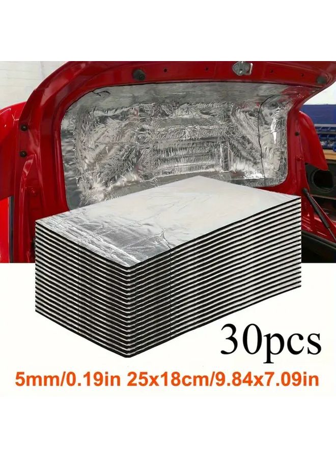 30 Pcs Aluminum Foil Car Soundproofing And Heat Insulation Mats For Body Floor Trunk Walls - Image 2