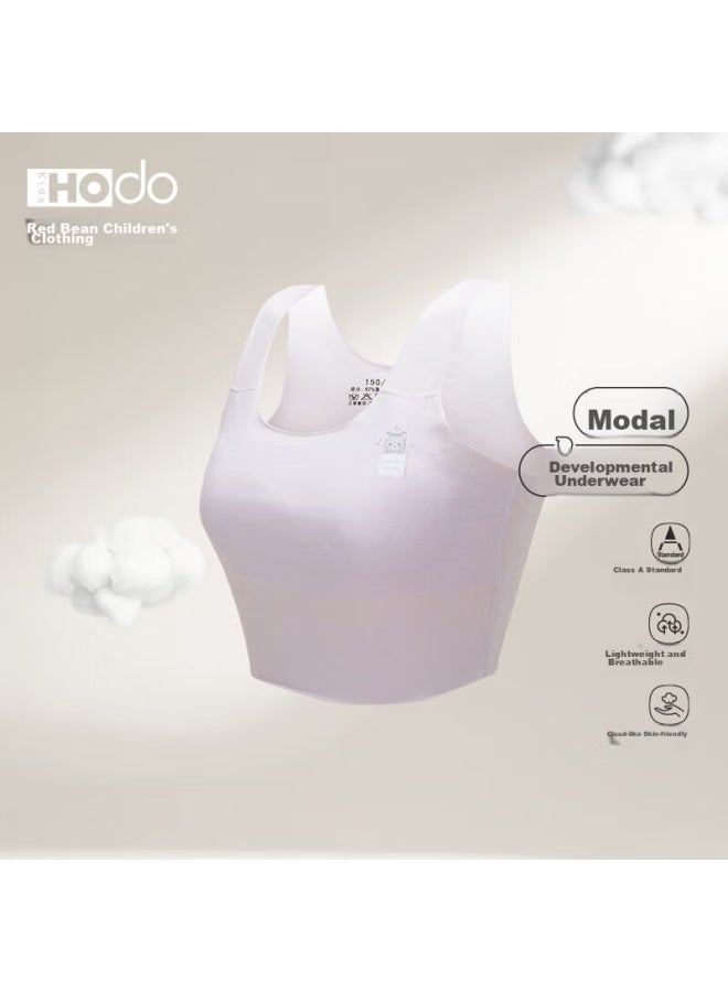Red Bean Hongdou Girls' Bra, Modal Seamless Vest, Thin Sports Bra, Elementary And Middle School Camisole, X8024, Light Purple, Size 150 - Image 1