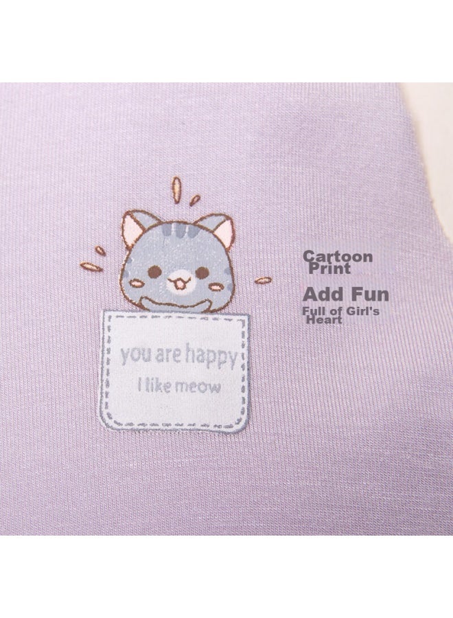 Red Bean Hongdou Girls' Bra, Modal Seamless Vest, Thin Sports Bra, Elementary And Middle School Camisole, X8024, Light Purple, Size 150 - Image 3