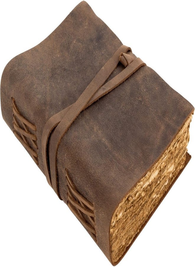ALCRAFT Leather Journal Vintage Leather Bound Journal Handmade Antique Deckle Edge Paper Leather Sketchbook Book of Shadows Journal - Thick Journal - Vintage Journal for Men and Women- 9 x 6 Inches - Image 1