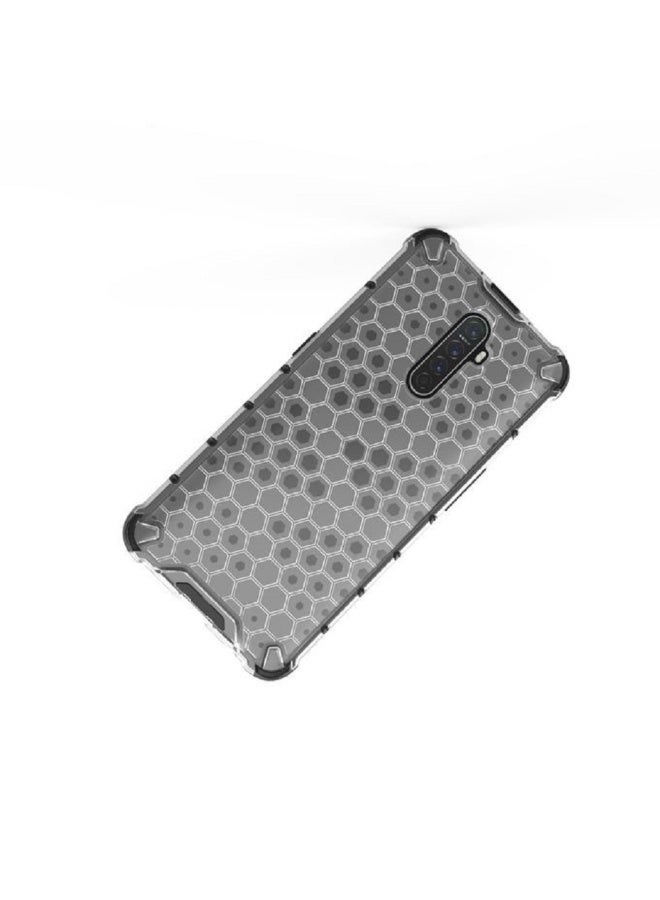 Case For Realme X2 Pro  , -   Brushed Dual Protective Shockproof Case - With Ultra Protection For Camera - Black Edges Transparent Beehive Back - Image 2