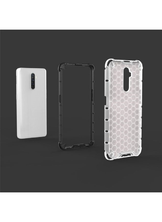 Case For Realme X2 Pro  , -   Brushed Dual Protective Shockproof Case - With Ultra Protection For Camera - Black Edges Transparent Beehive Back - Image 3
