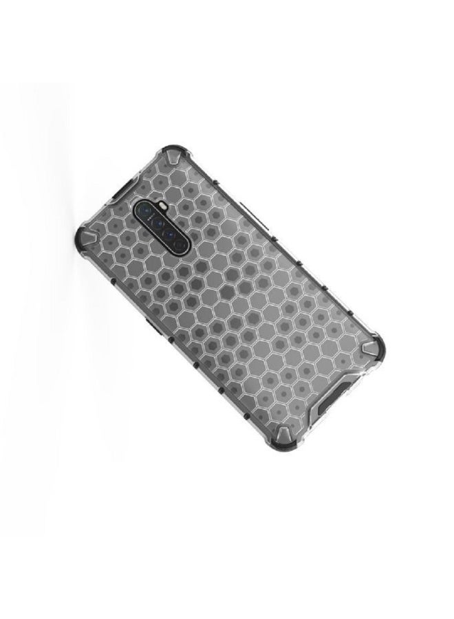 Case For Realme X2 Pro  , -   Brushed Dual Protective Shockproof Case - With Ultra Protection For Camera - Black Edges Transparent Beehive Back - Image 4