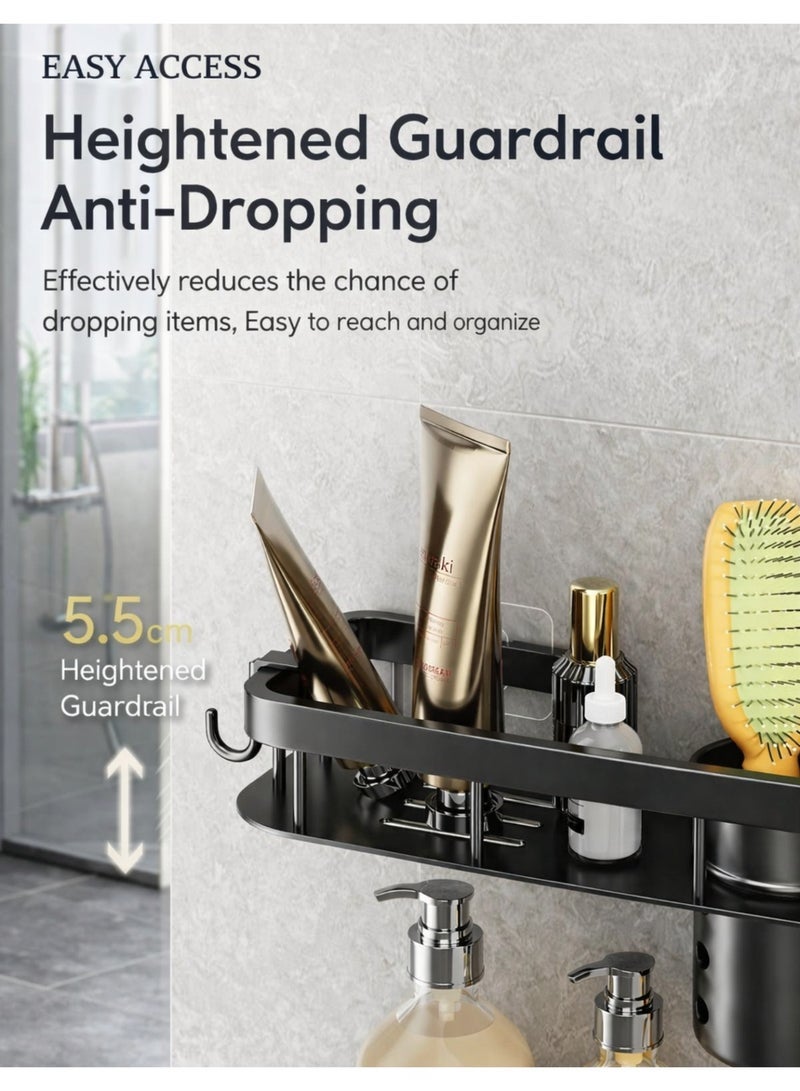 F.A.M.S Multi-Functional Wall Mounted Bathroom Shelf Organizer with Hooks & Towel Bar – Rustproof Metal Storage Rack for Kitchen & Bathroom - Image 5