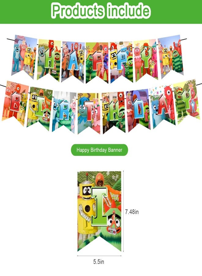 PINUO Yo Gabba Birthday Decorations,Yo Gabba Themed Party Decorations,Yo Gabba Party Favors Supplies Gifts Room Decor,Banner Balloons Cake Cupcake Toppers - Image 2
