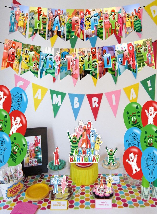 PINUO Yo Gabba Birthday Decorations,Yo Gabba Themed Party Decorations,Yo Gabba Party Favors Supplies Gifts Room Decor,Banner Balloons Cake Cupcake Toppers - Image 4