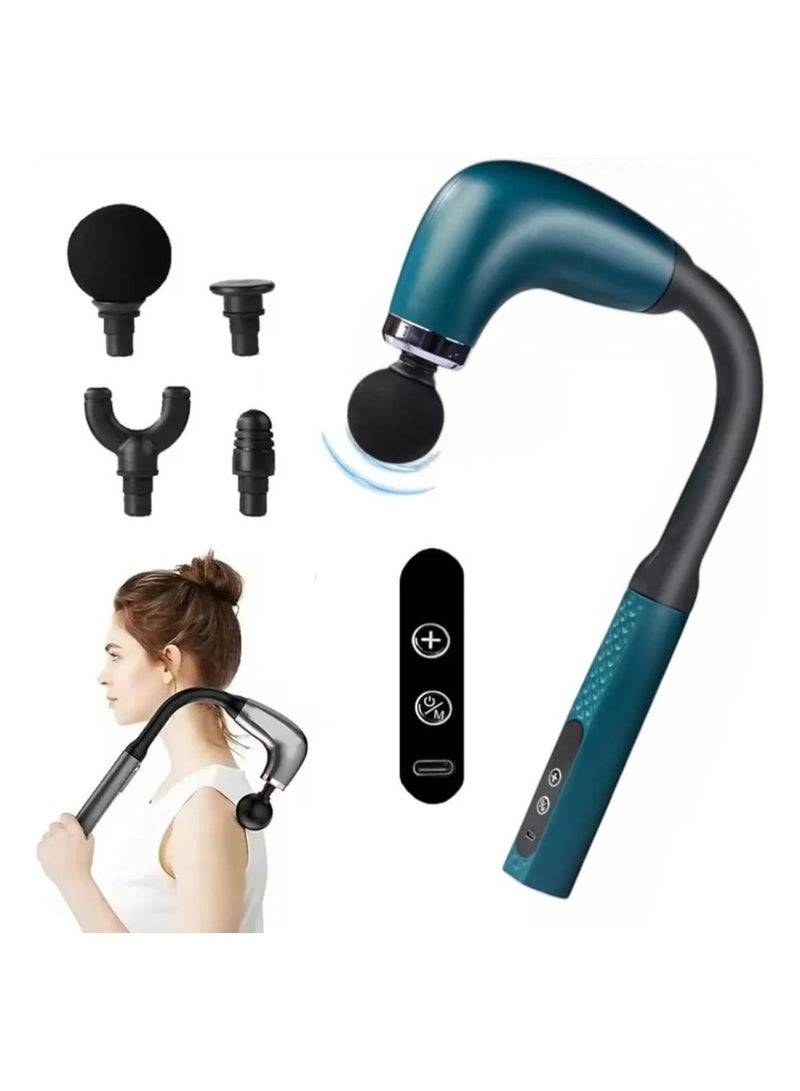 Portable Massage Gun with 4 Heads, 3 Modes, 6 Speeds and Extended Handle, Upgraded Back, Neck, Shoulder and Full Body Massager - Image 2