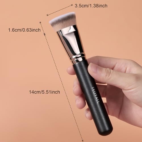 TEOYALL Flat Top Contour Brsuh, Soft Dense Synthetic Bristles Sculpt Contour Blending Buffing Brush For Liquid Cream Contour Bronzer - Image 5