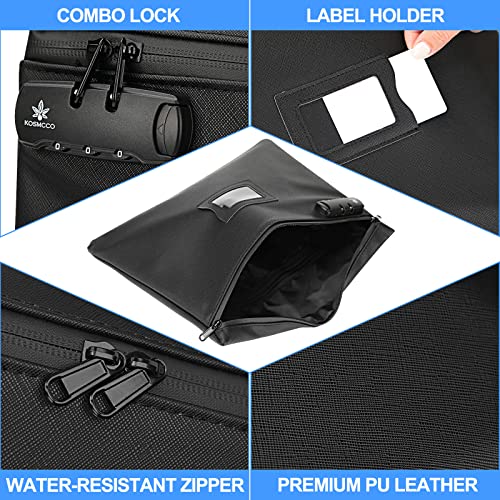 KOSMCCO Notary Bag With Lock, 13.6 x 10 Inches Heavy Duty Supply for Journal, Stamp, Embosser, Ink Pad and Valuables Storage (Black, L) - Image 2