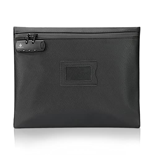 KOSMCCO Notary Bag With Lock, 13.6 x 10 Inches Heavy Duty Supply for Journal, Stamp, Embosser, Ink Pad and Valuables Storage (Black, L) - Image 1