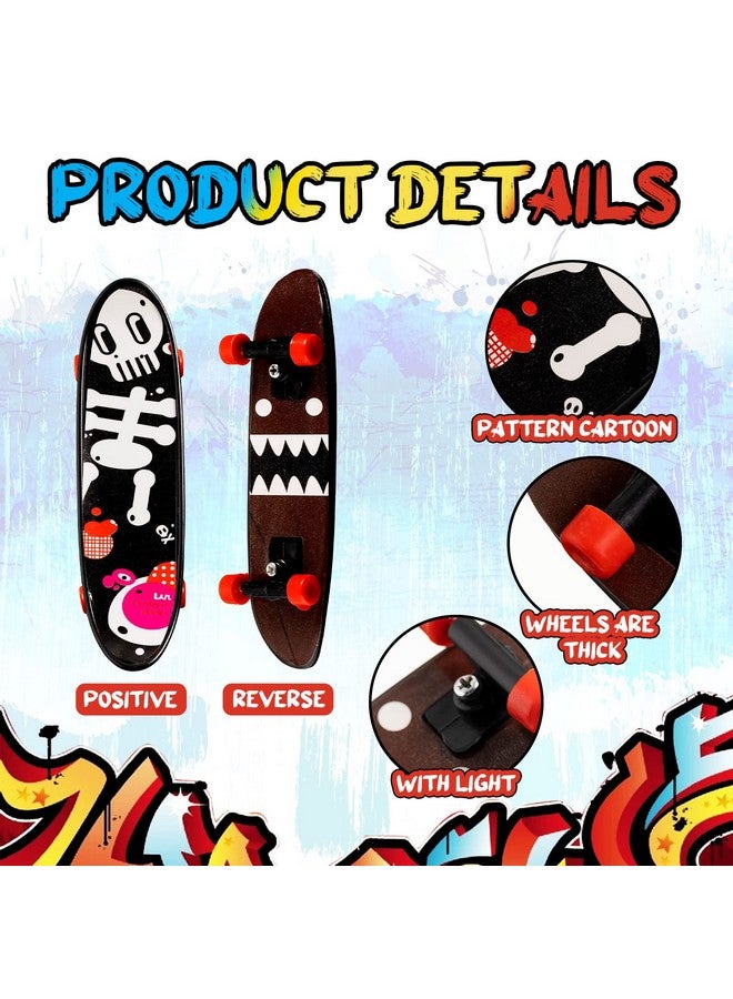 Hortsun 100 Pieces Fingerboard Mini Skateboard Toy, Finger Boards Set with Double Sided Pattern Creative Novelty Toys Birthday Party Favors Gift for Teens and Adults, Random Pattern - Image 3