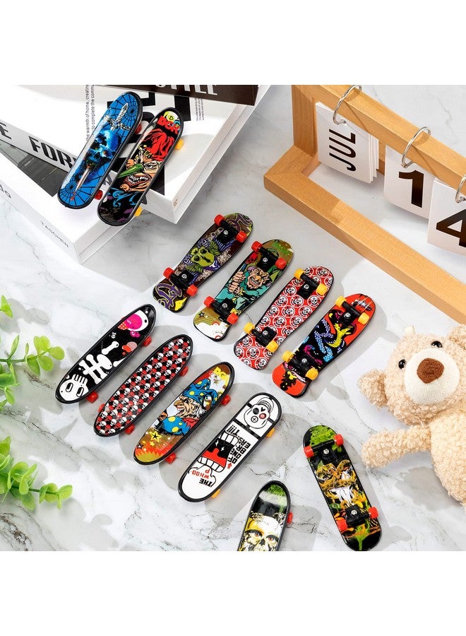 Hortsun 100 Pieces Fingerboard Mini Skateboard Toy, Finger Boards Set with Double Sided Pattern Creative Novelty Toys Birthday Party Favors Gift for Teens and Adults, Random Pattern - Image 4