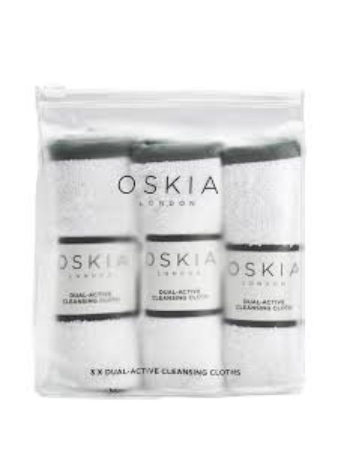 Oskia Dual Active Cleansing Cloths 3 piece - Image 4