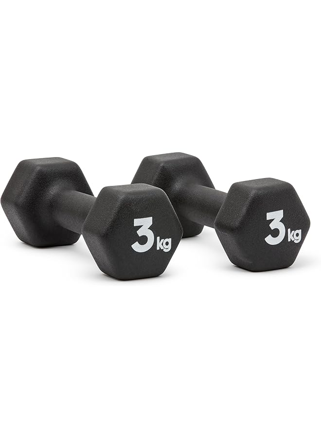 Adidas ADWT 11403 Neoprene Dumbbell Training Muscle Training Black 6.6 lbs (3 kg) x 2 Pairs - Image 2